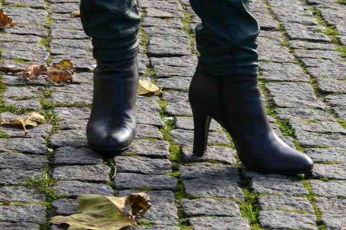 Green coated skinnies with cream tunic 4
