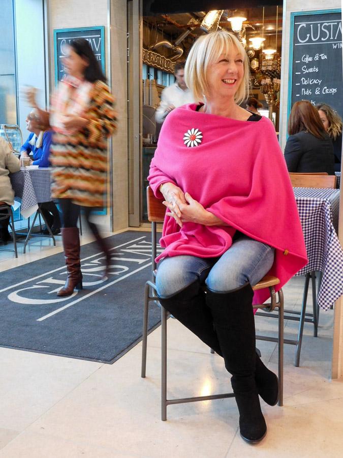 Poncho by Hope, brooch by the Citizen Rosebud