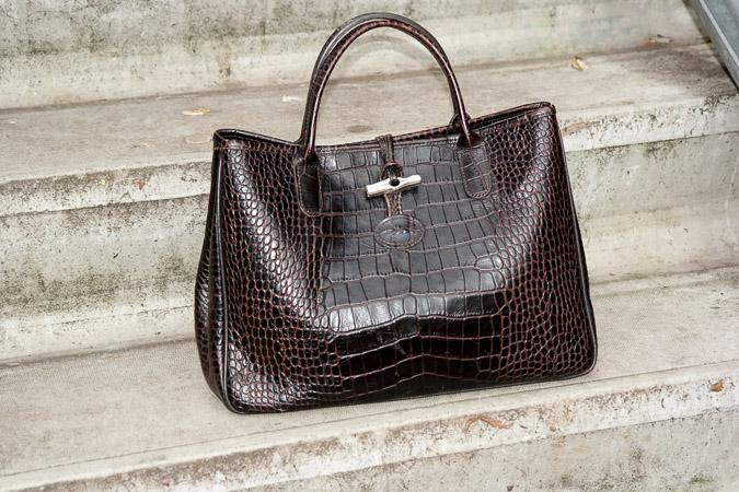 Brown leather bag Longchamps