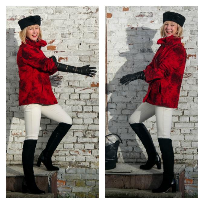 Long black leather gloves