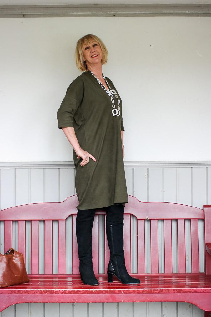 Moss green dress