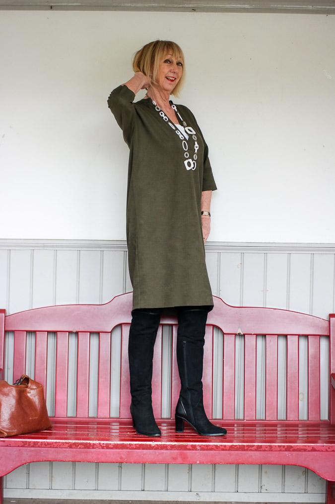 Moss green dress
