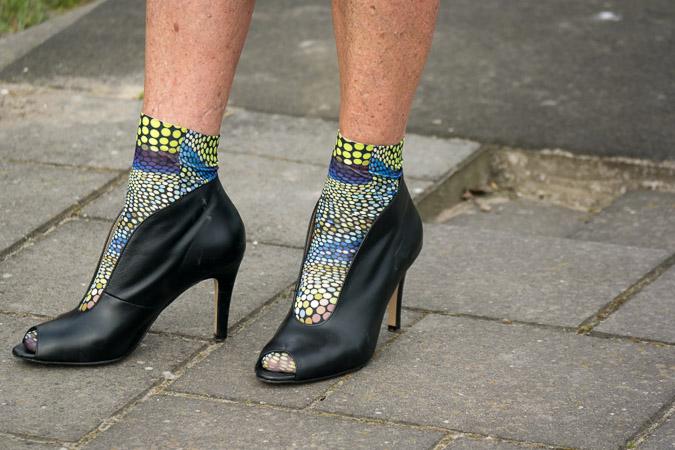 Peeptoe shoes with socks