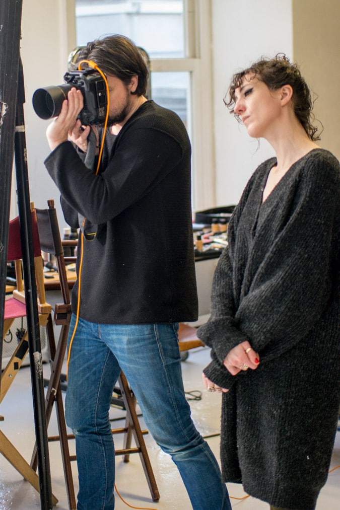 Behind the scenes of a photo shoot
