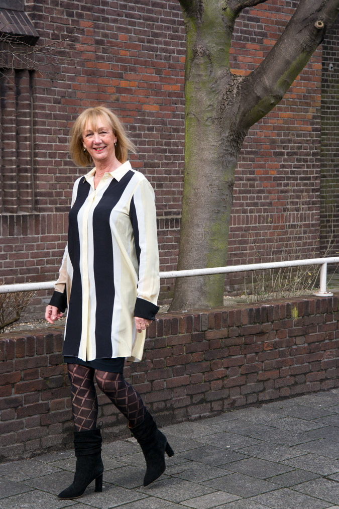 Winter styling of an autumn dress