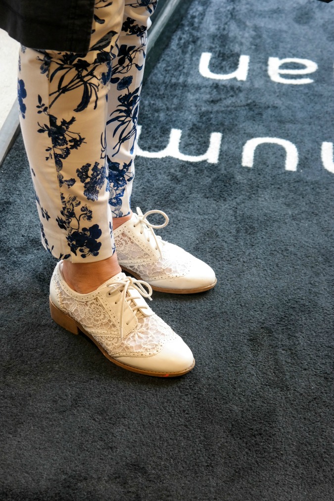 White brogues with lace