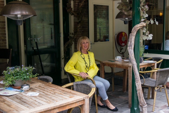Bright yellow top with bell sleeves