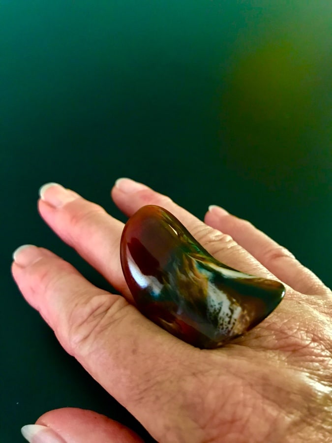 brown plastic ring