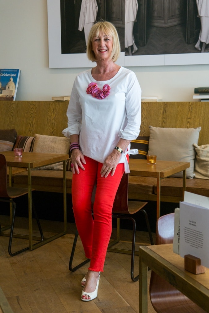 red and white outfit