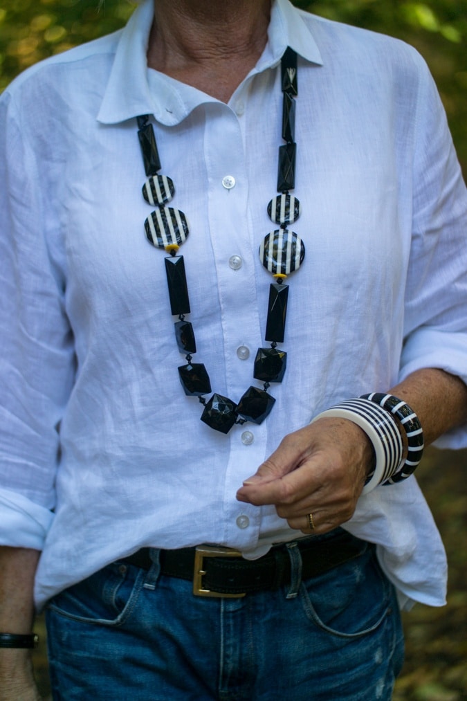 Angela Caputi necklace black and white