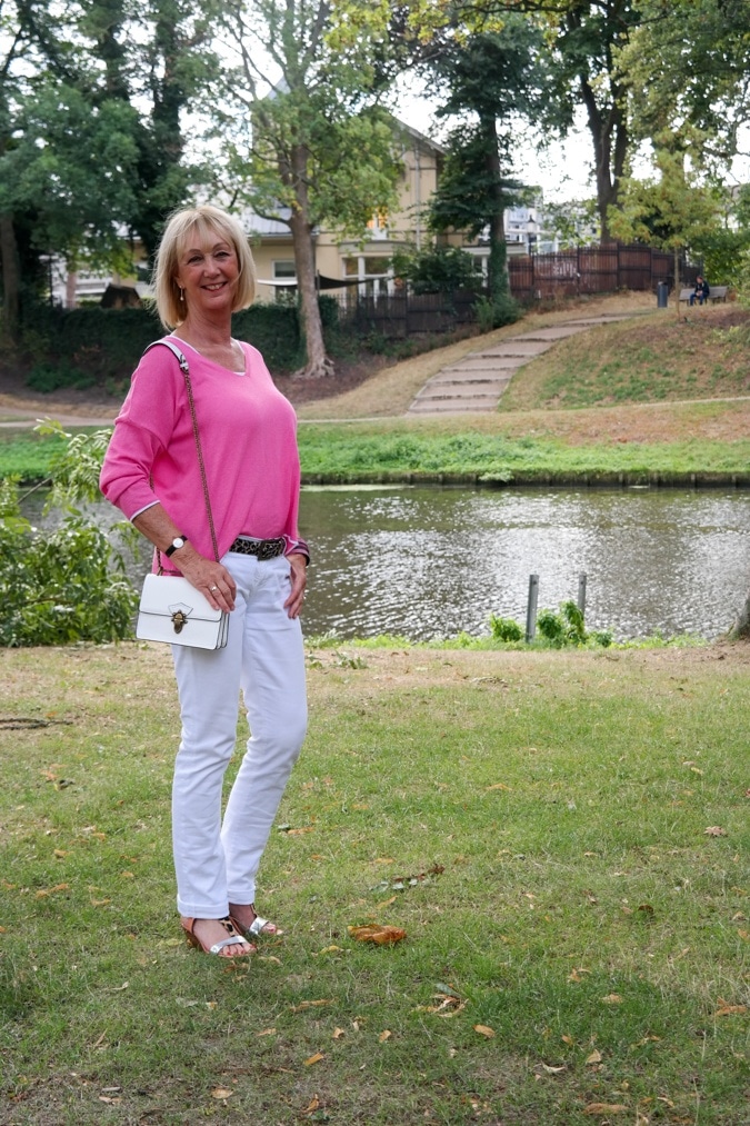 bright pink sweater