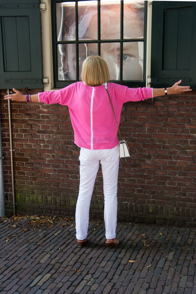 bright pink sweater