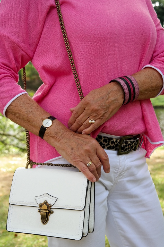 bright pink sweater