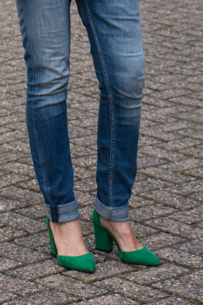 Green high heels Marks and Spencer