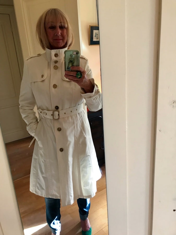 Burberry off-white trench coat