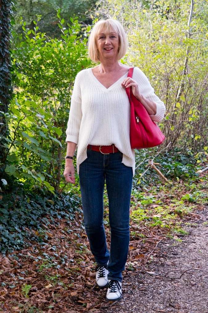 Red tote bag