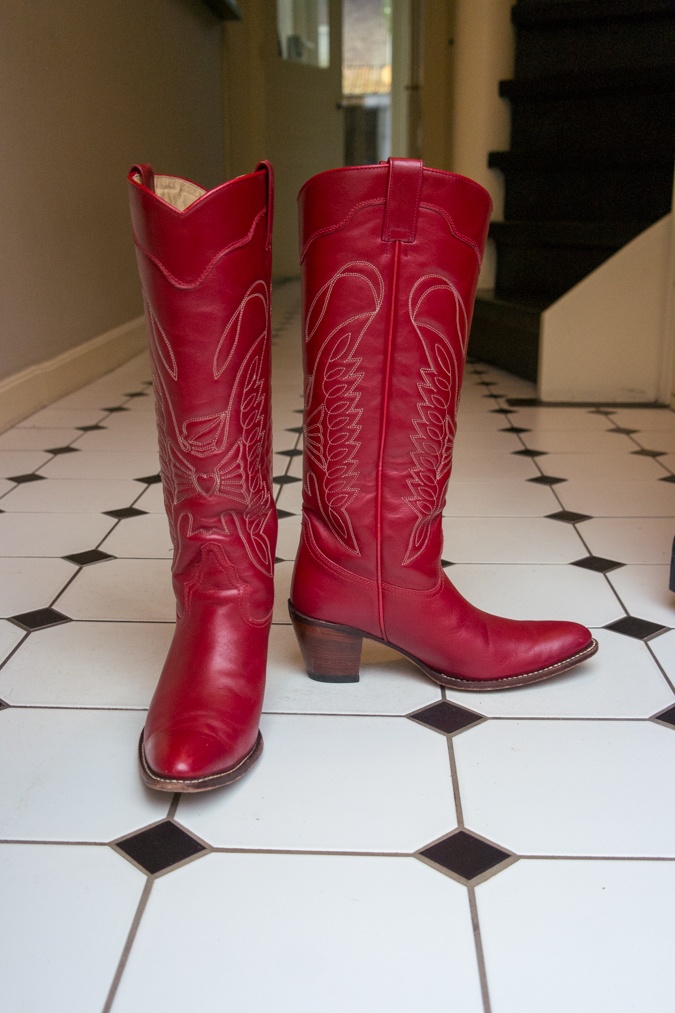 Red cowboy boots