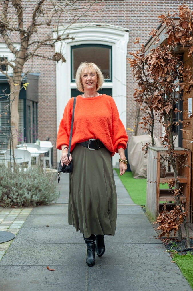 Long green skirt