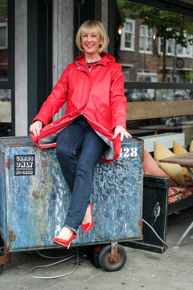 Red raincoat