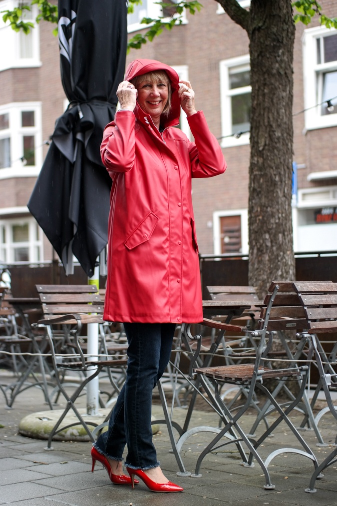 Red raincoat