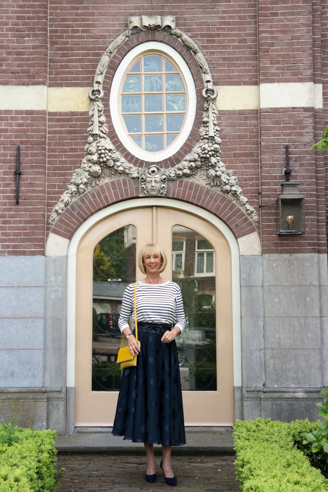 Wide blue skirt