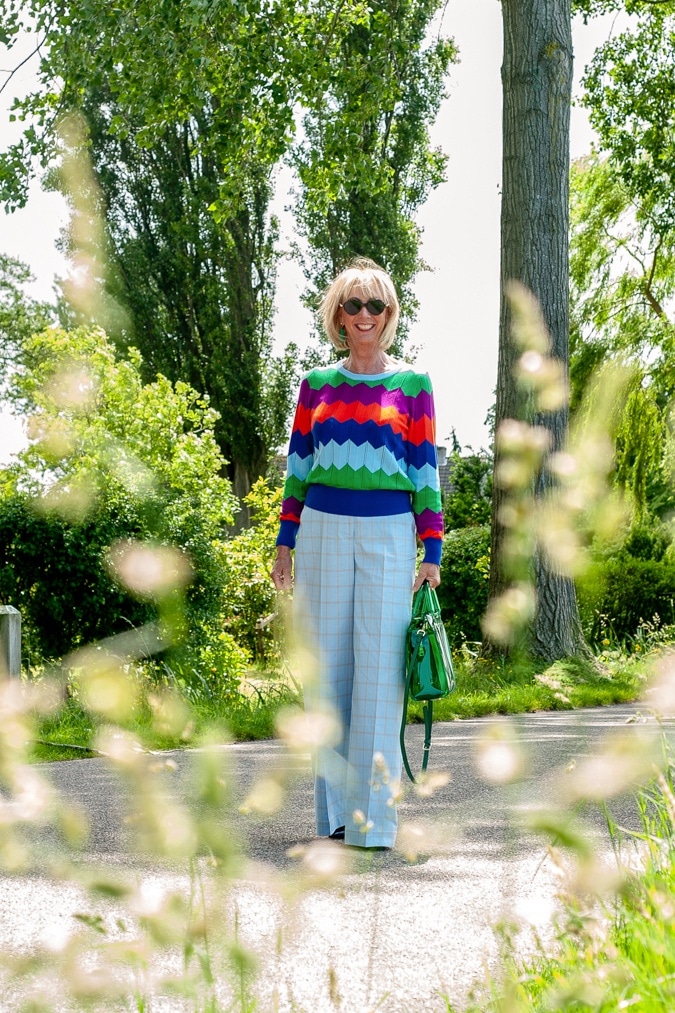 Wide blue trousers