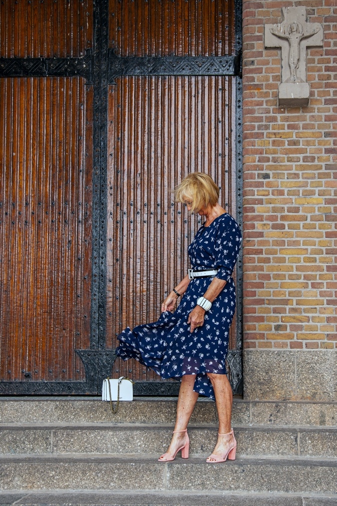Long blue dress by Cabi