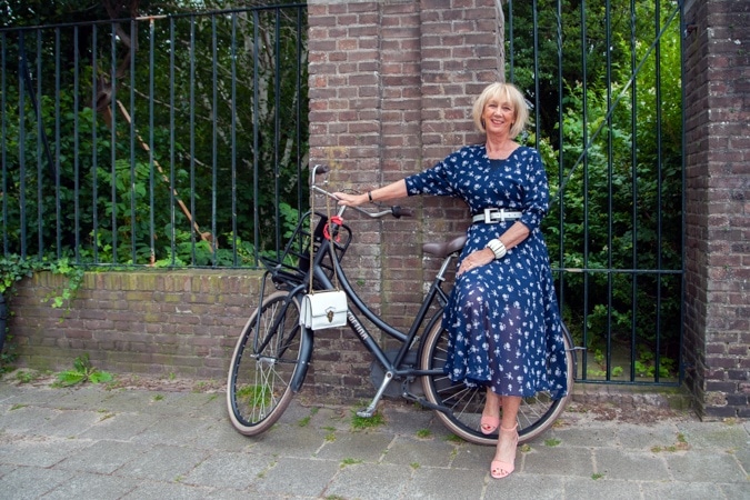 Long blue dress by Cabi