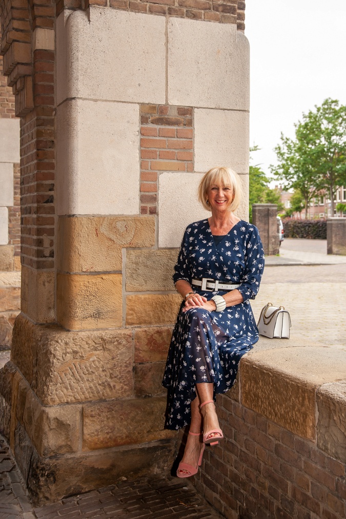 Long blue dress by Cabi