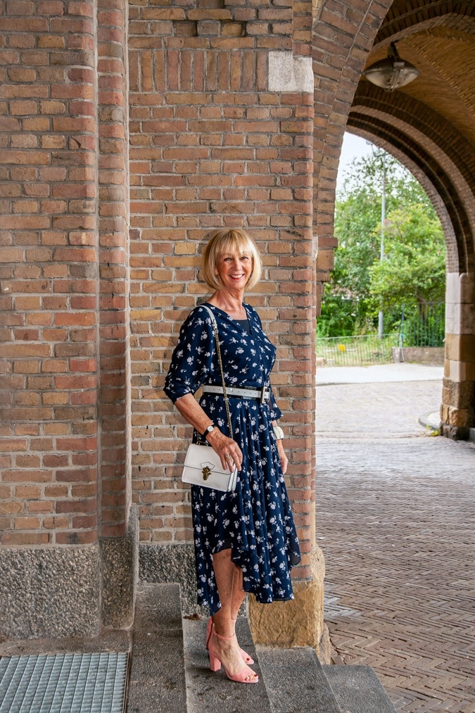 Long blue dress by Cabi
