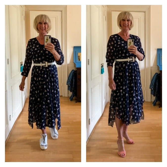 Long blue dress by Cabi