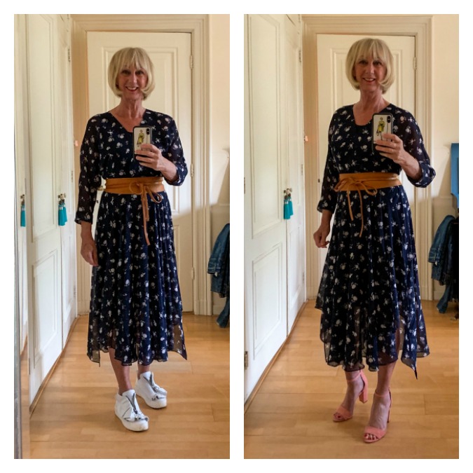 Long blue dress by Cabi