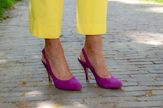 suede purple pumps
