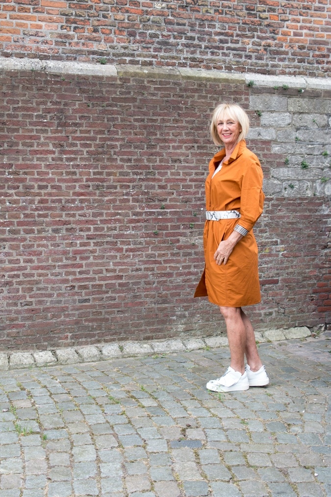 Saffron shift dress