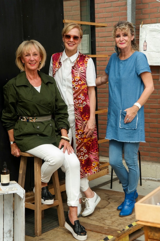 Greetje in green jacket by Cabi, Sylvia and Anja