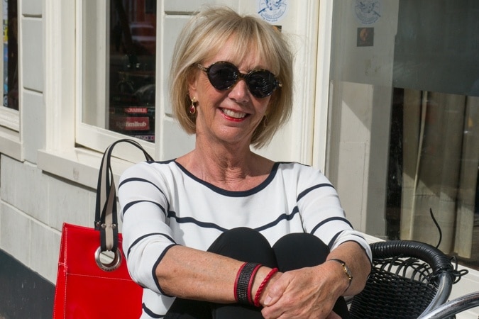 Black and white striped jumper