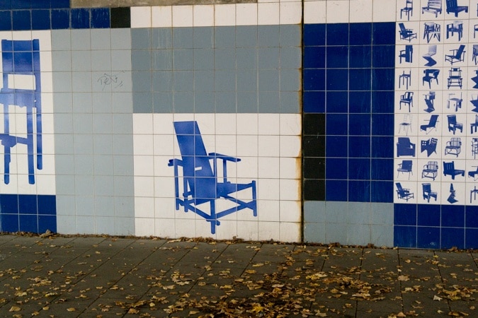 Gerrit Rietveld chairs in blue