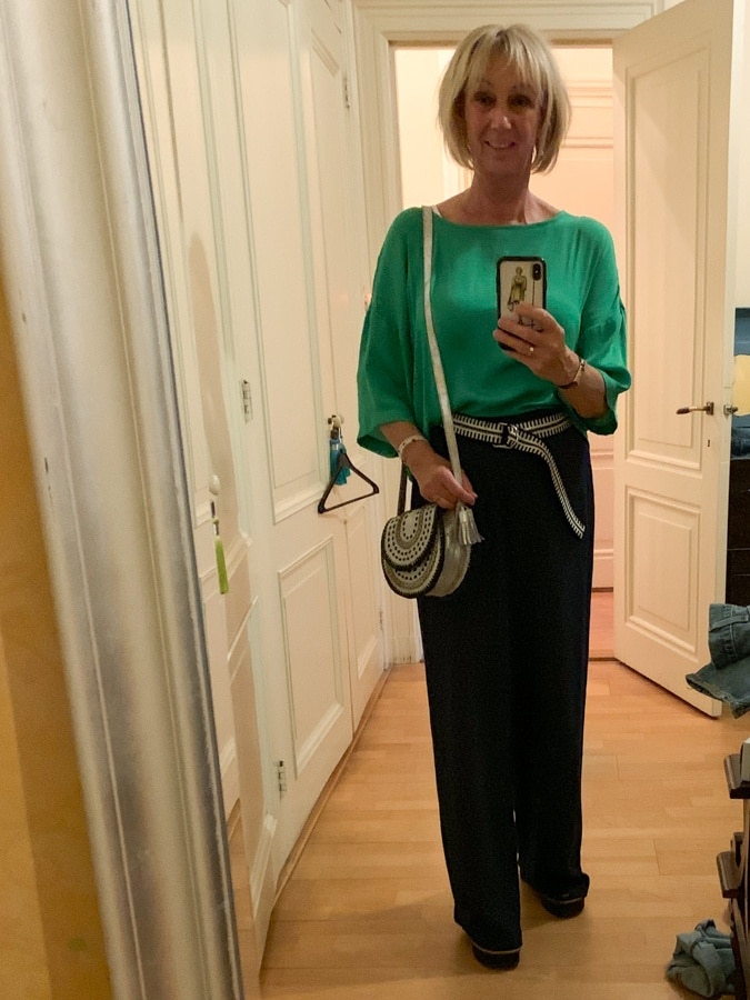 Green top with black and white details