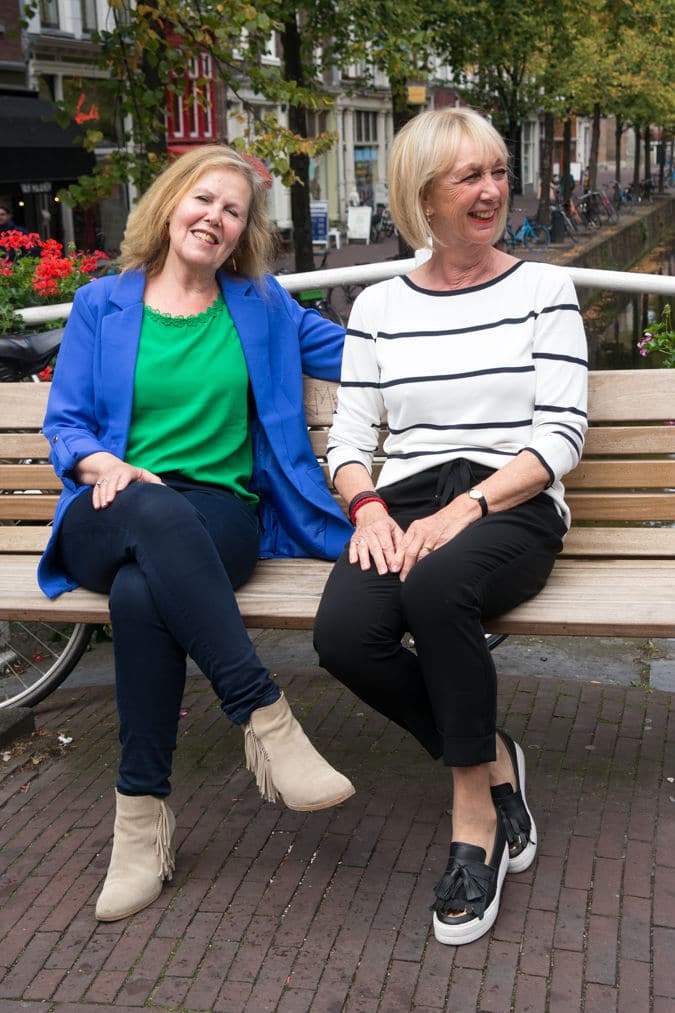 Marjolein and me (in a black and white striped jumper)