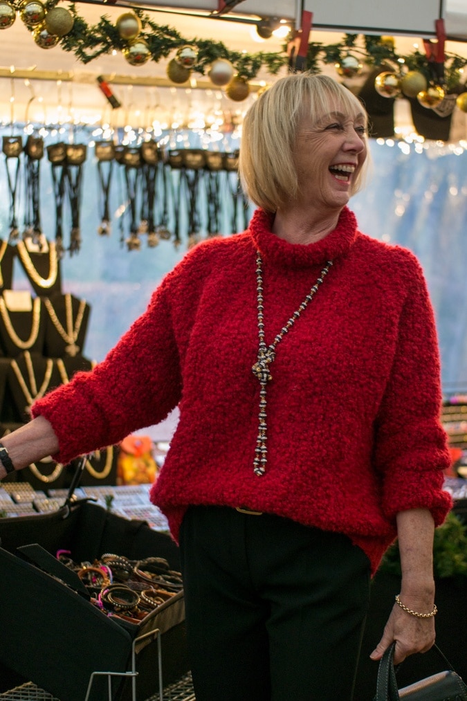 Big red fluffy jumper