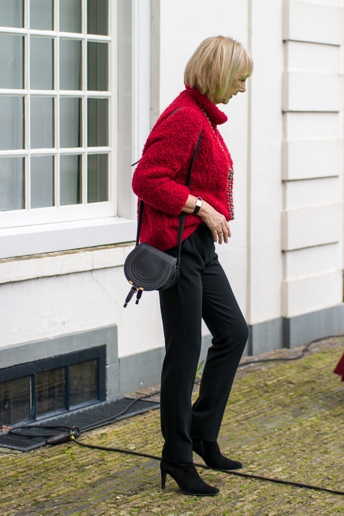 Big red fluffy jumper