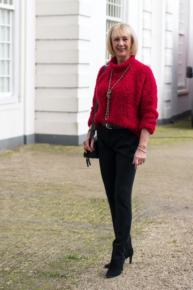 Big red fluffy jumper