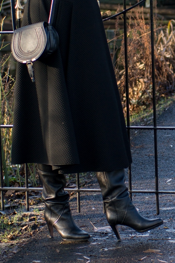 wide black skirt