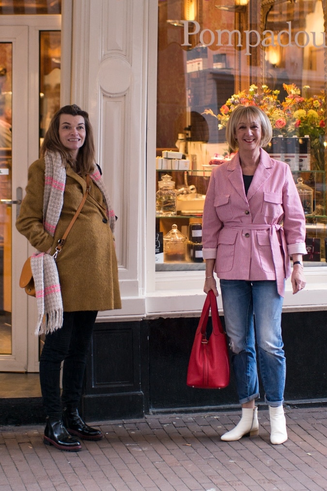 Red and white striped jacket