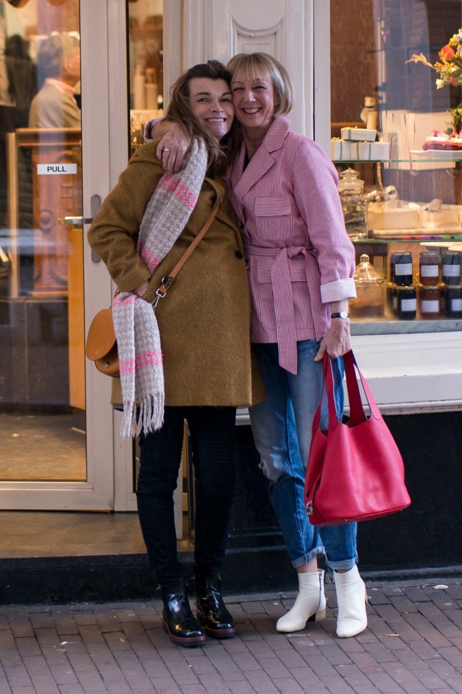 Red and white striped jacket