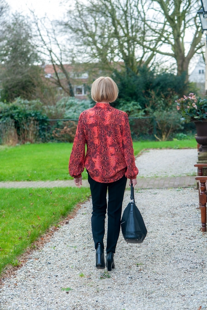Orange snake print shirt