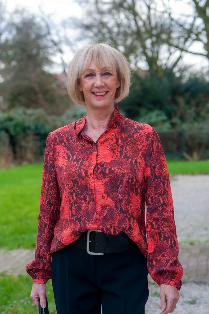 Orange snake print shirt