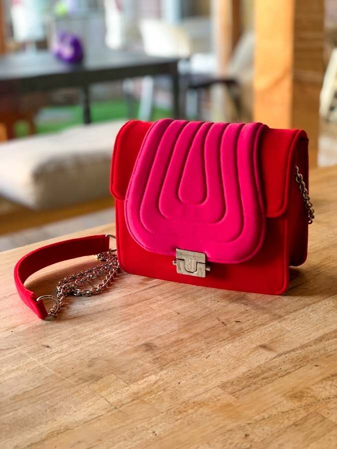Bright red and bright pink mini bag