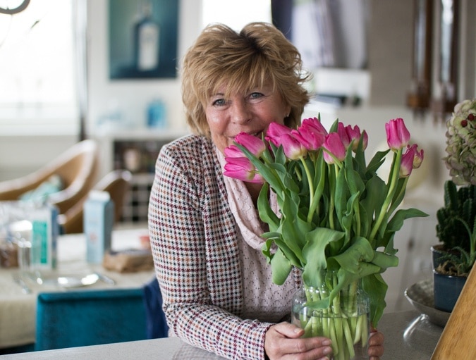 Marijke with tulips