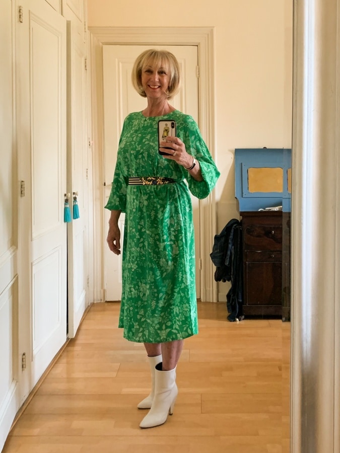 Green midi dress